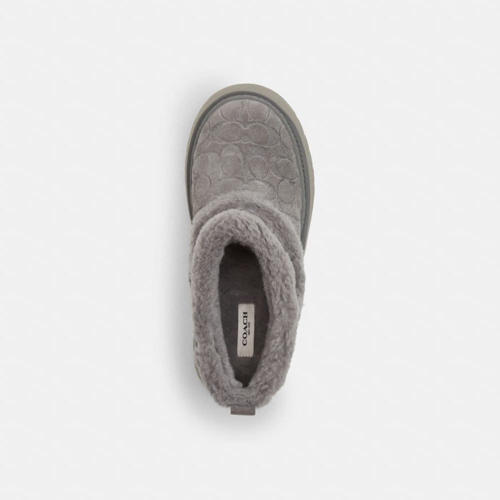 Women's Coach Christina Bootie In Signature Suede Charcoal