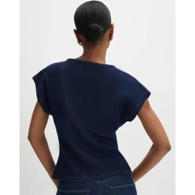 Blue Denim Look Waisted T-Shirt