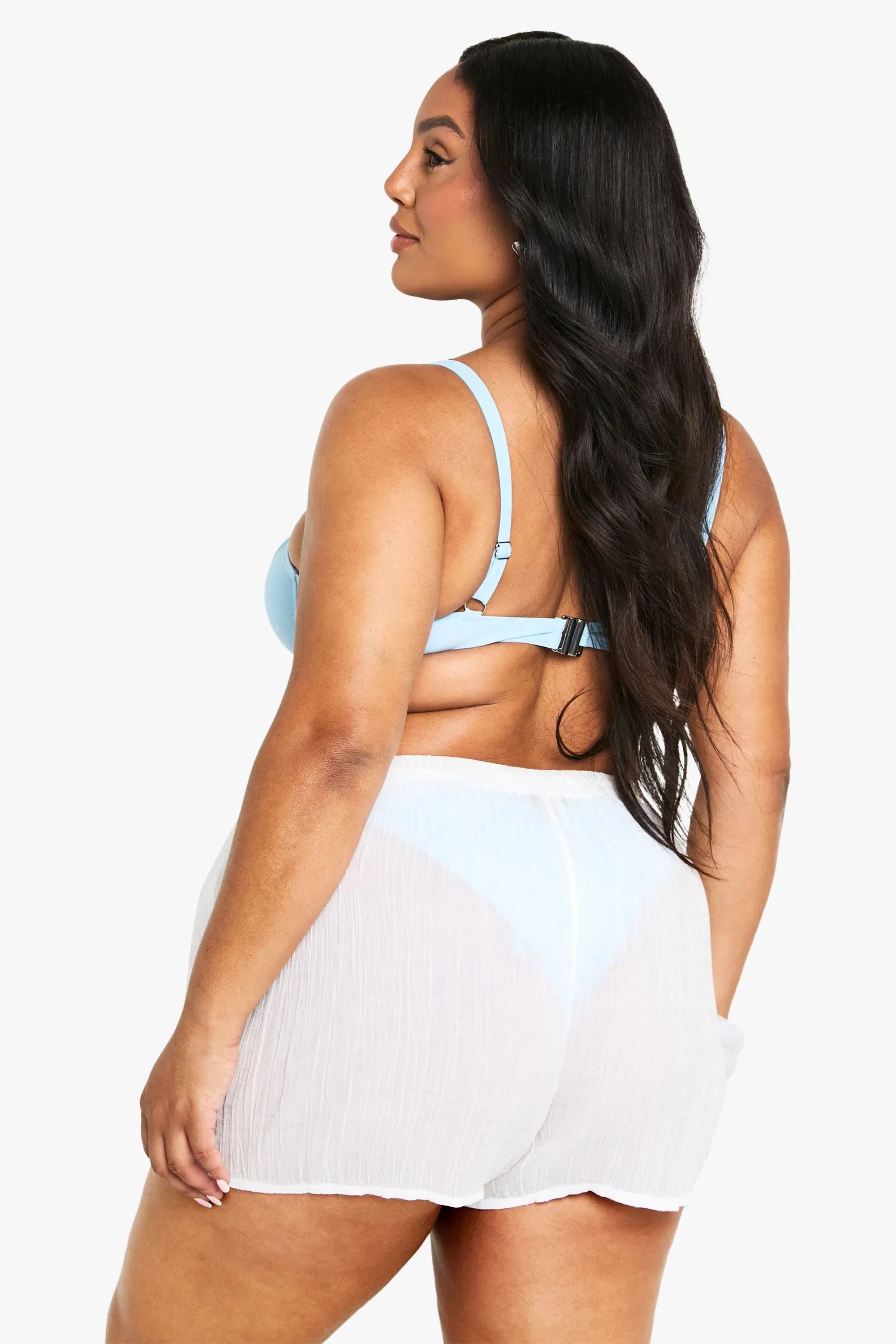 Plus Beaded Cotton Beach Shorts