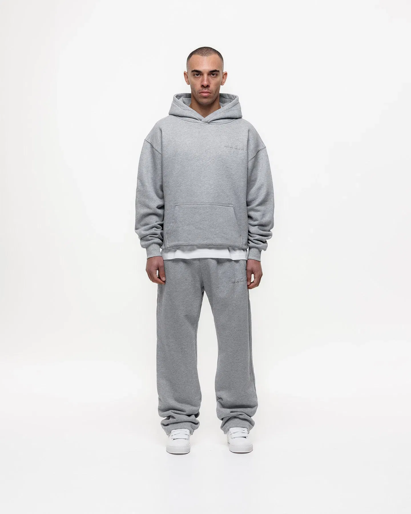 Magiri Core Puff Printed Logo Hoodie & Joggers Tracksuit in Grey