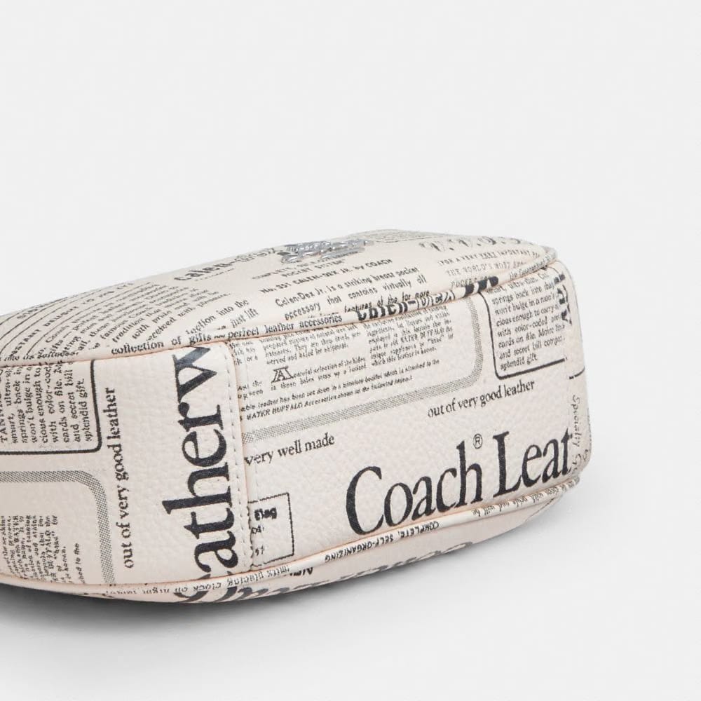 Coach Carmen Mini Crossbody Bag With Newspaper Print Silver Chalk Multi