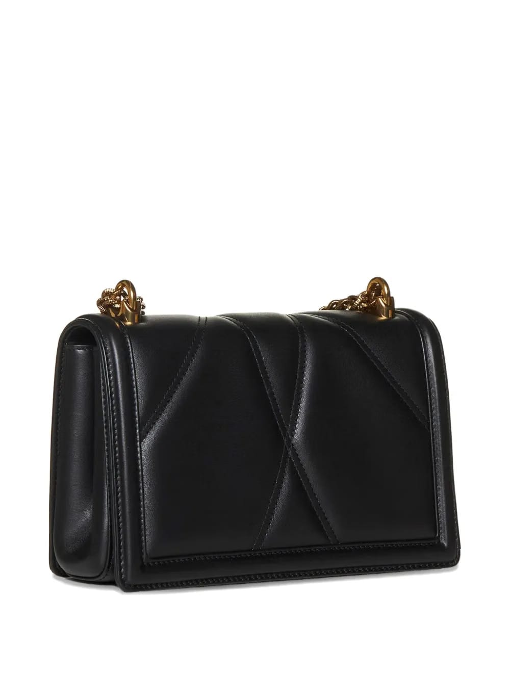 quilted heart-embellished shoulder bag