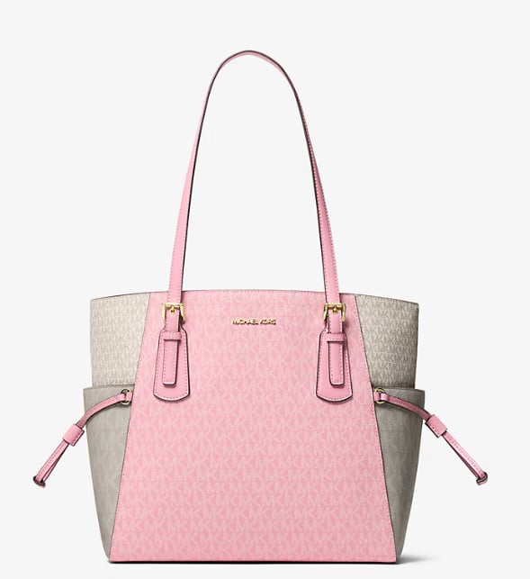 Michael Kors Voyager Large Color-Block Signature Logo Tote Bag Crntion Mlti