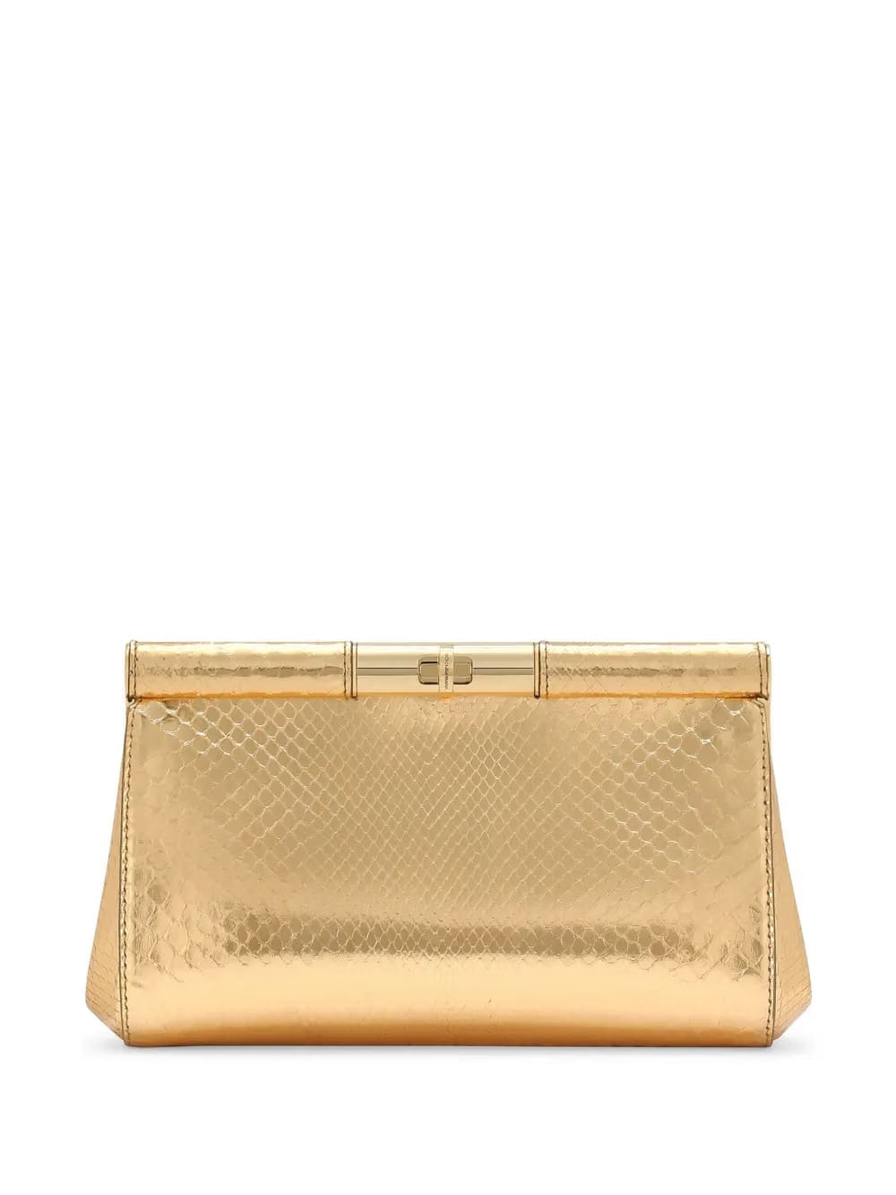 snakeskin-effect clutch bag