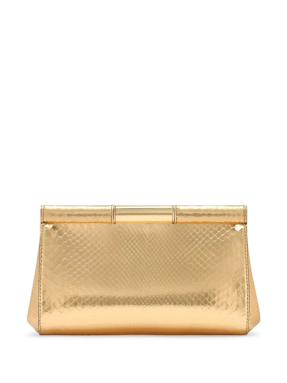 snakeskin-effect clutch bag