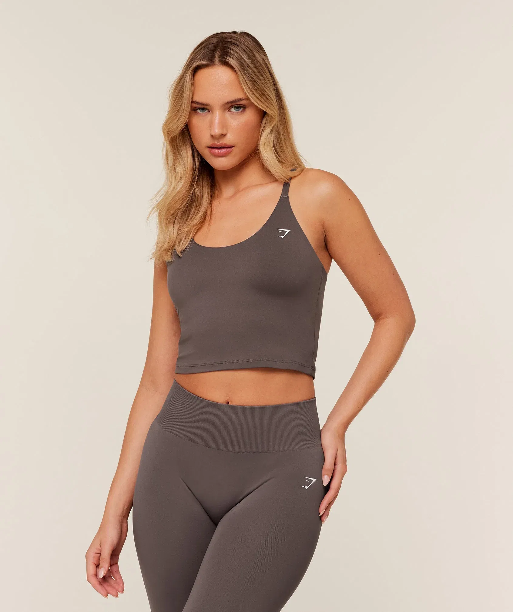 Gymshark Training Cami Tank With Shelf - Cool Brown