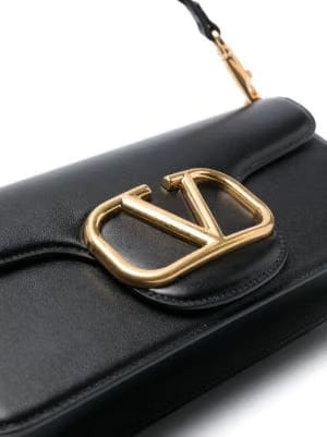 Valentino Garavani logo-plaque leather shoulder bag
