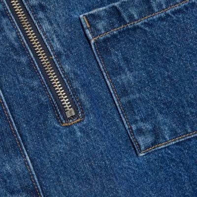 Blue Denim Zip Front Mini Shirt Dress