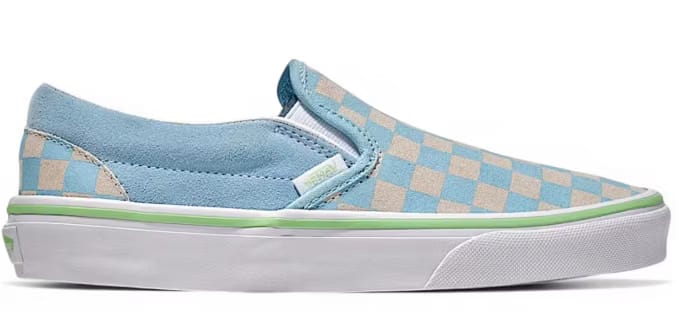 Vans Classic Slip-On Checkerboard Crystal Blue Pink Green