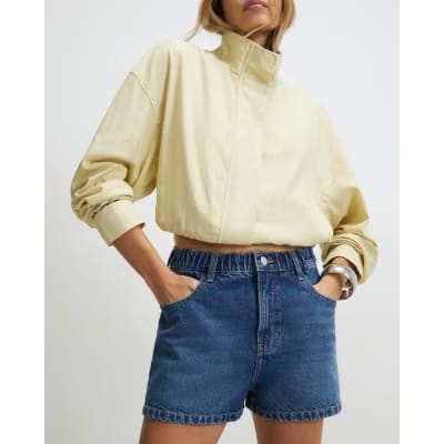 Blue Elasticated A Line Shorts