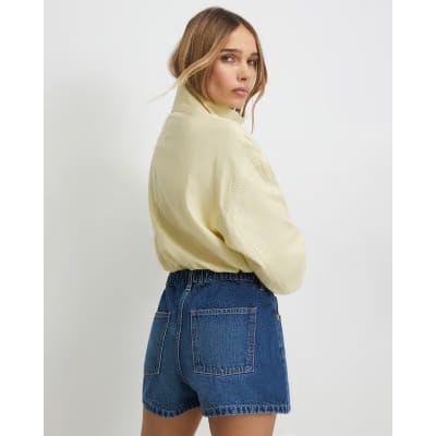 Blue Elasticated A Line Shorts