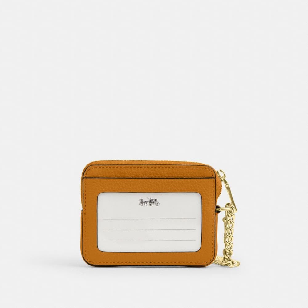 Coach Zip Card Case Gold Ochre