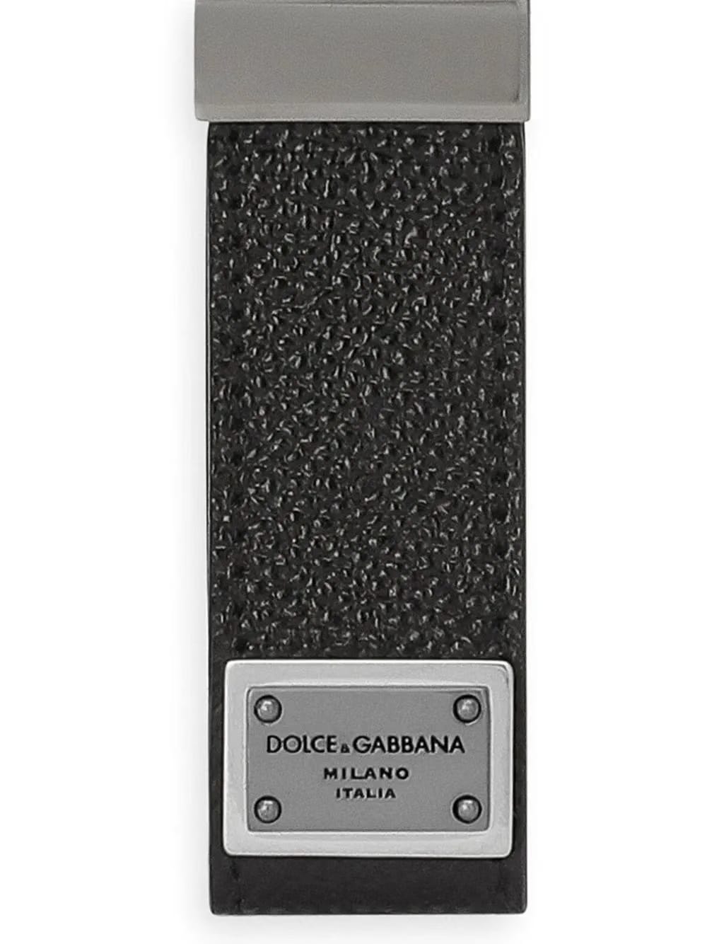 logo-tag leather keyring