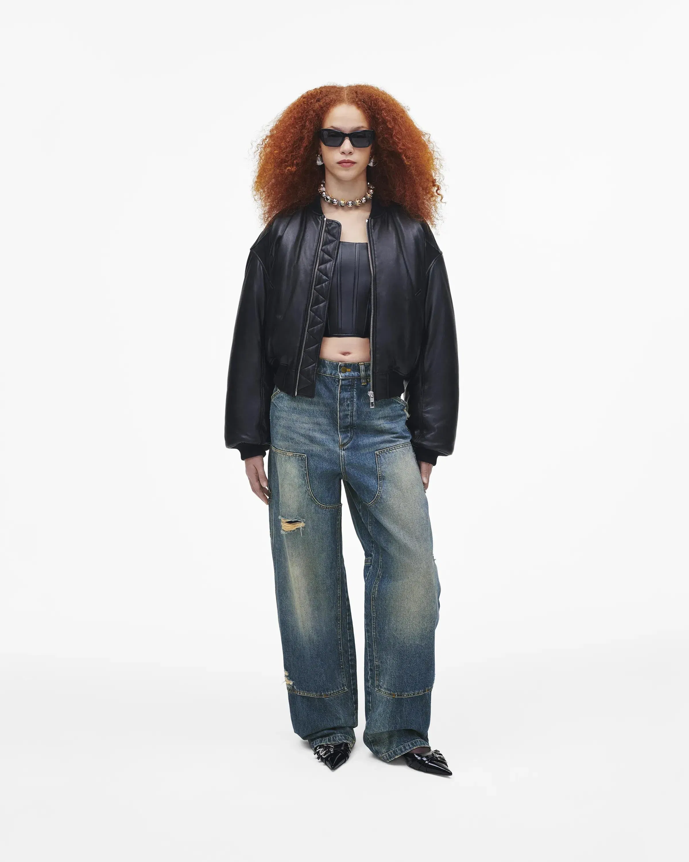 Puffy Leather Bomber