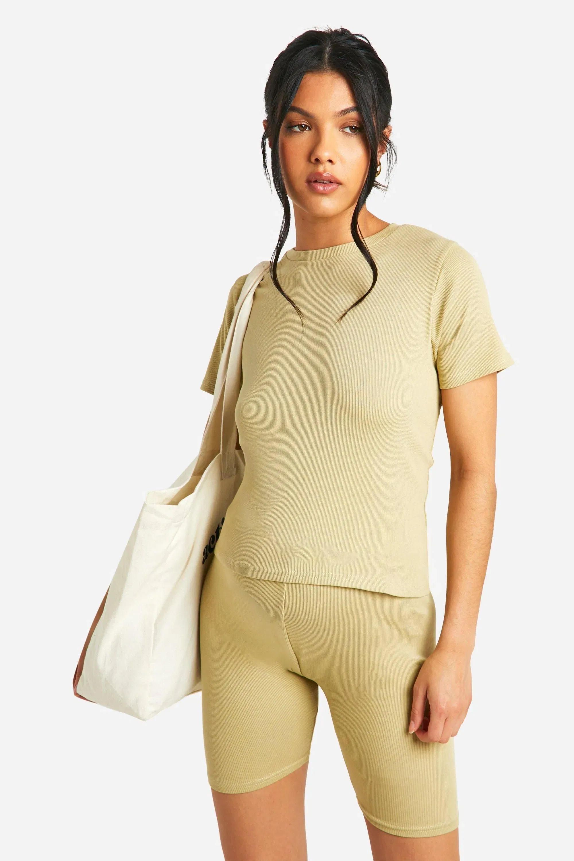Maternity Ribbed High Waisted Cycling Shorts
