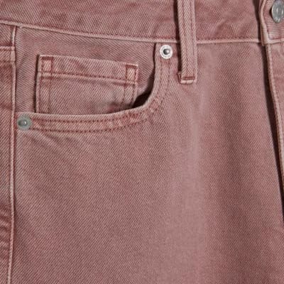 Pink High Waisted Relaxed Straight Jeans