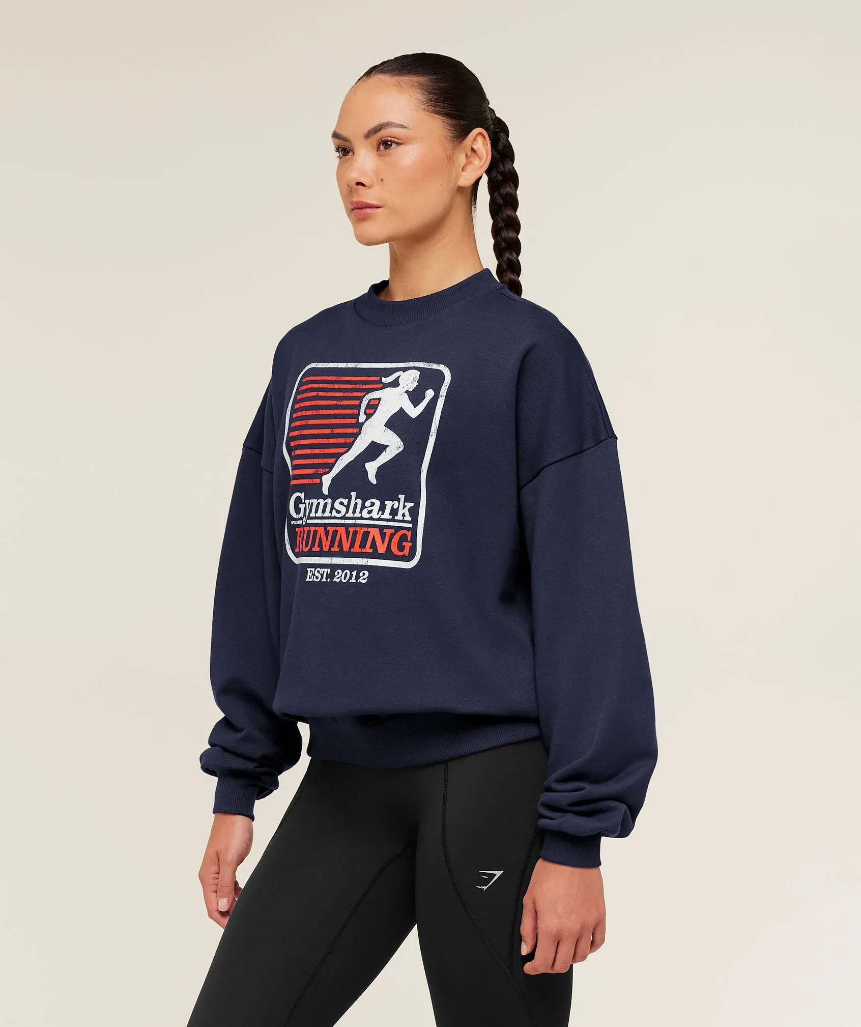 Gymshark Run Club Graphic Sweatshirt - Heavy Blue