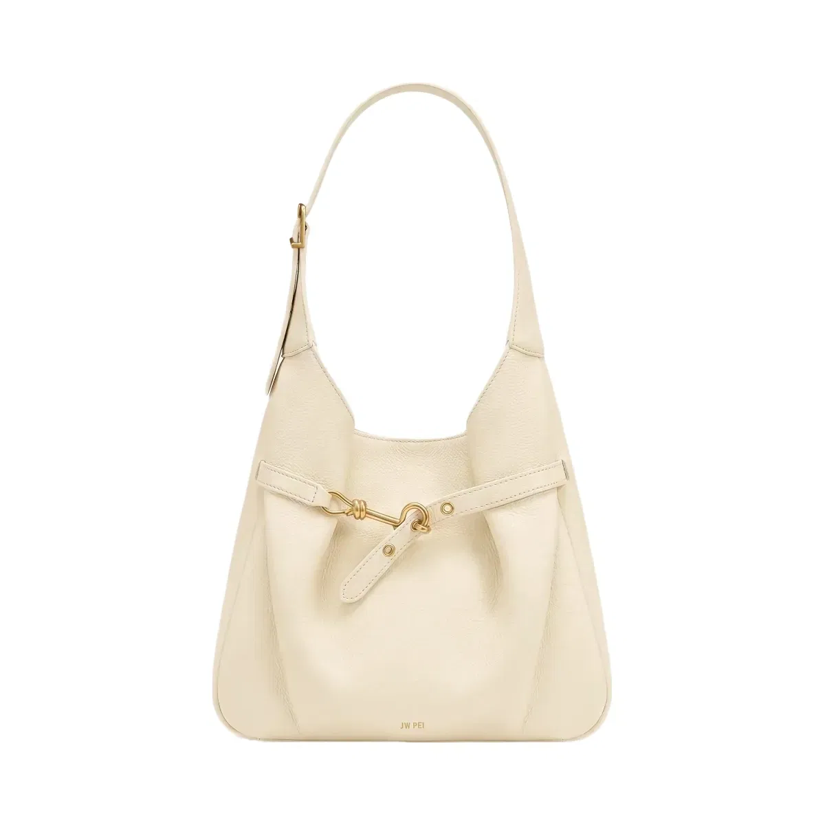 Alina Pebbled Hobo Bag - White