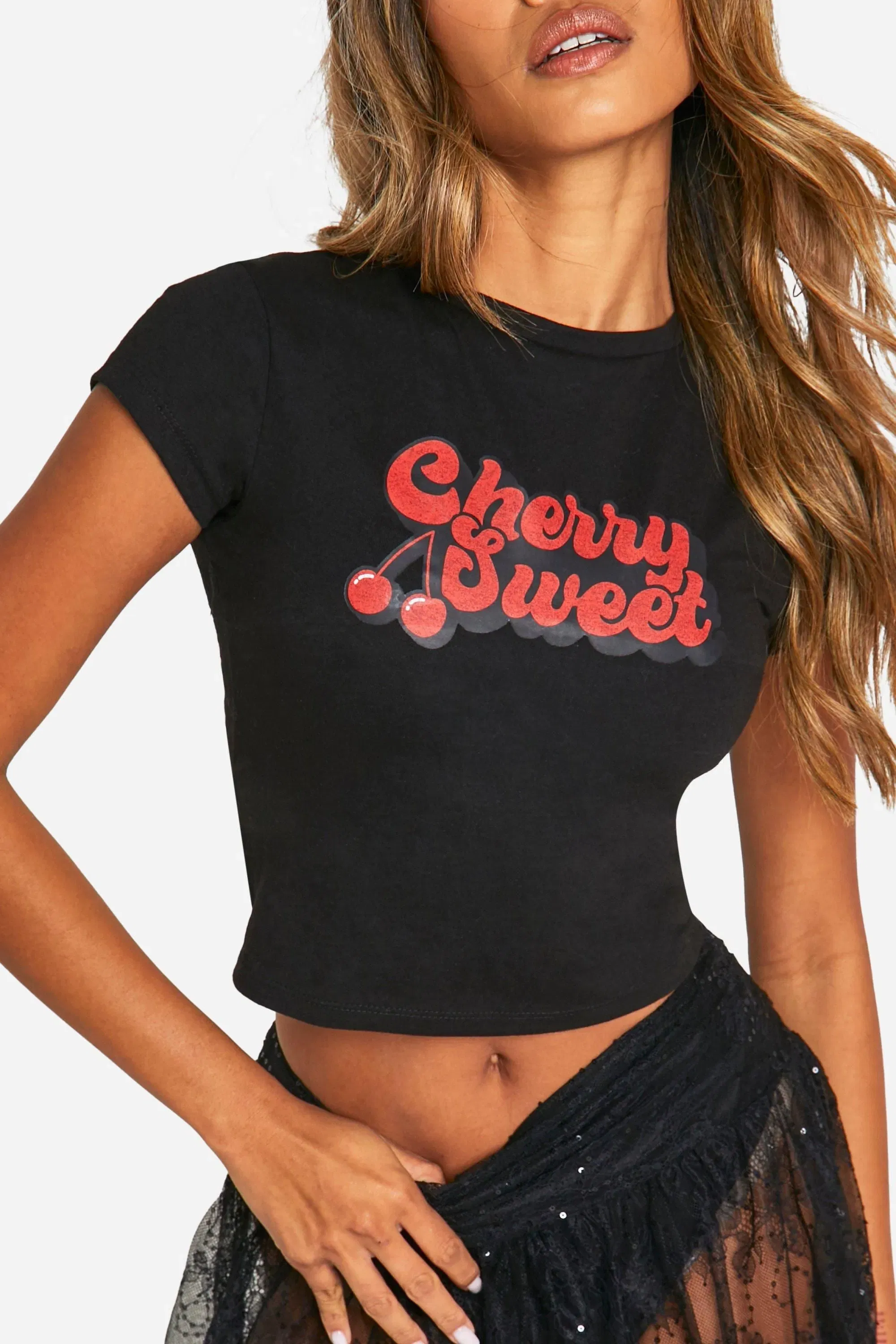 Cherry Sweet Printed Cap Sleeve Baby T-Shirt