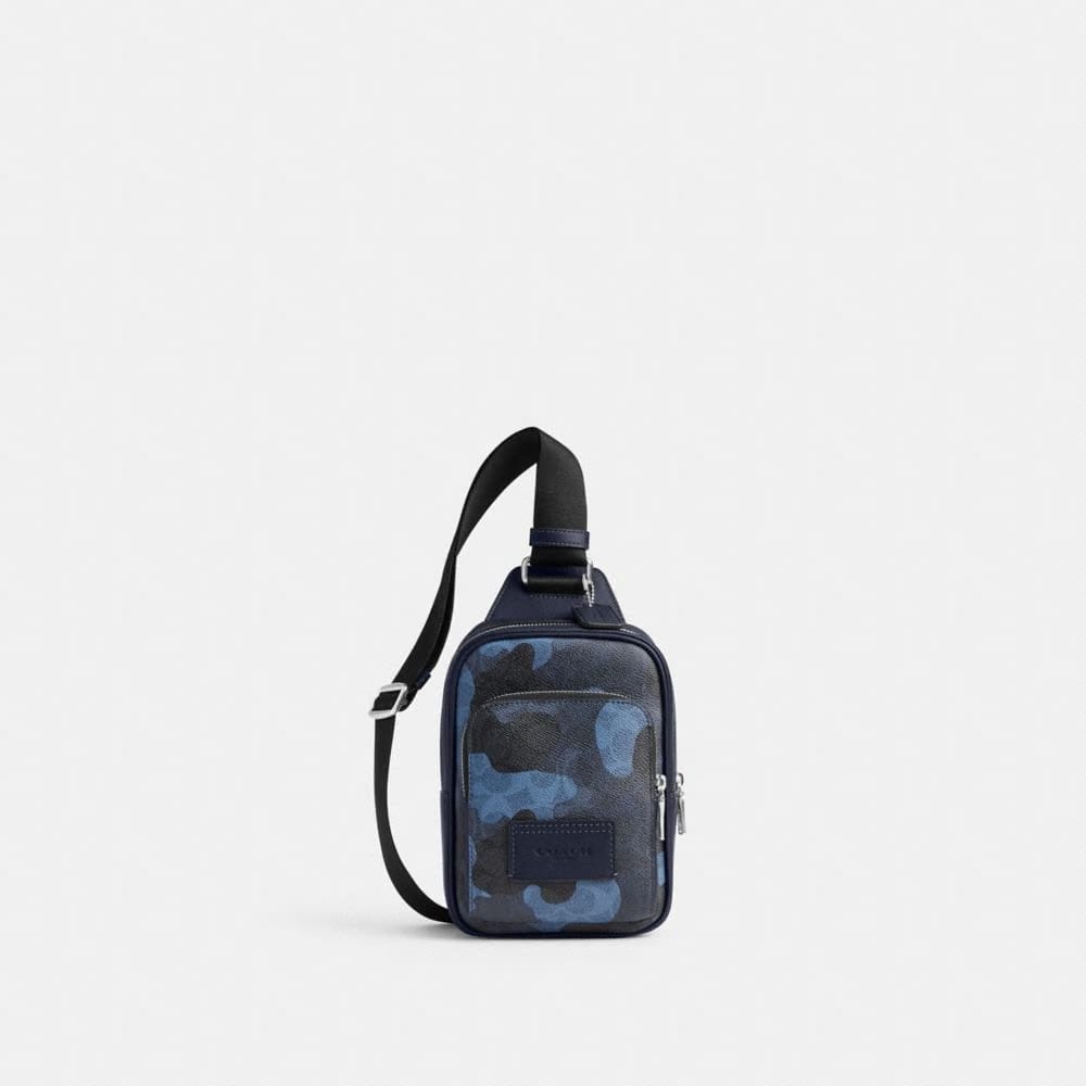 Coach Racer Sling Pack In Signature Camo Print Silver