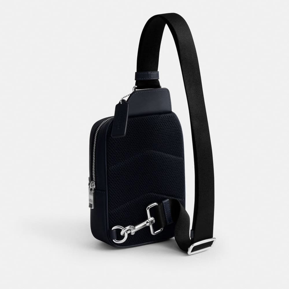 Coach Racer Sling Pack In Signature Camo Print Silver