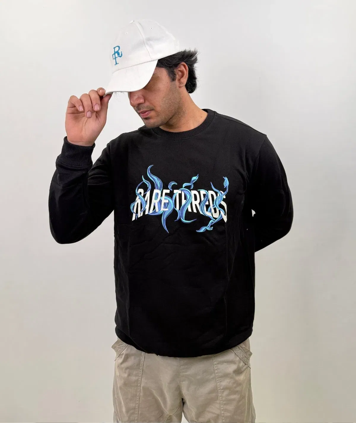 Volcanic Flames Glow-Print Sweatshirt – Black