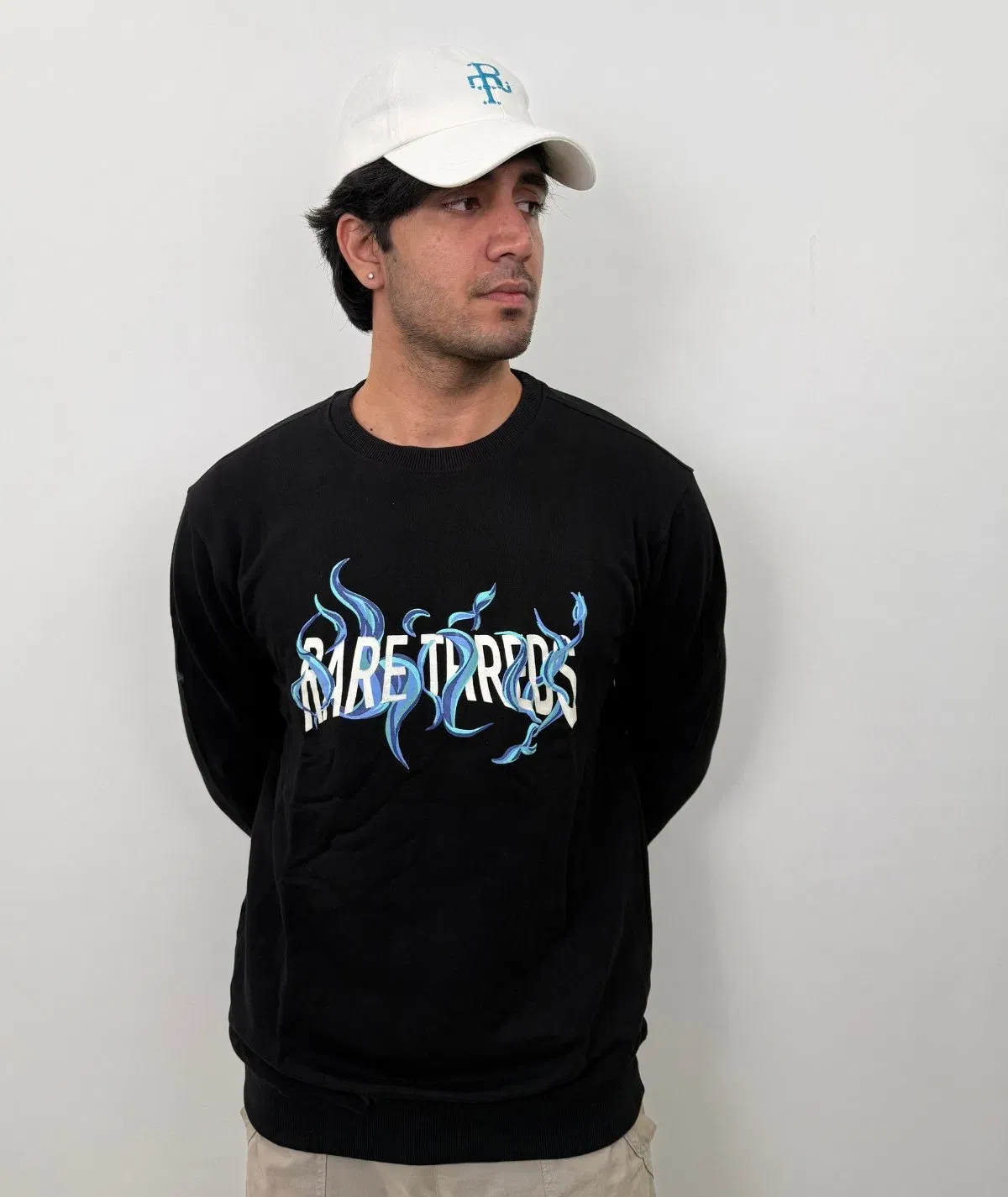 Volcanic Flames Glow-Print Sweatshirt – Black