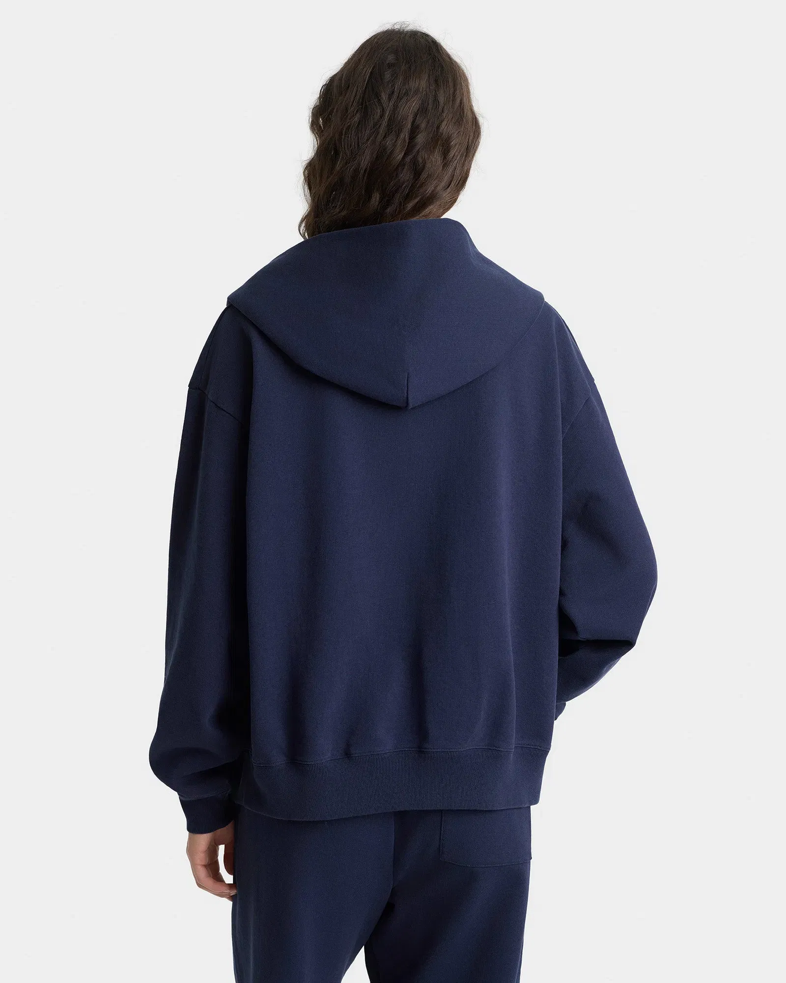 Yale Classic Zip Hoodie - Navy/White