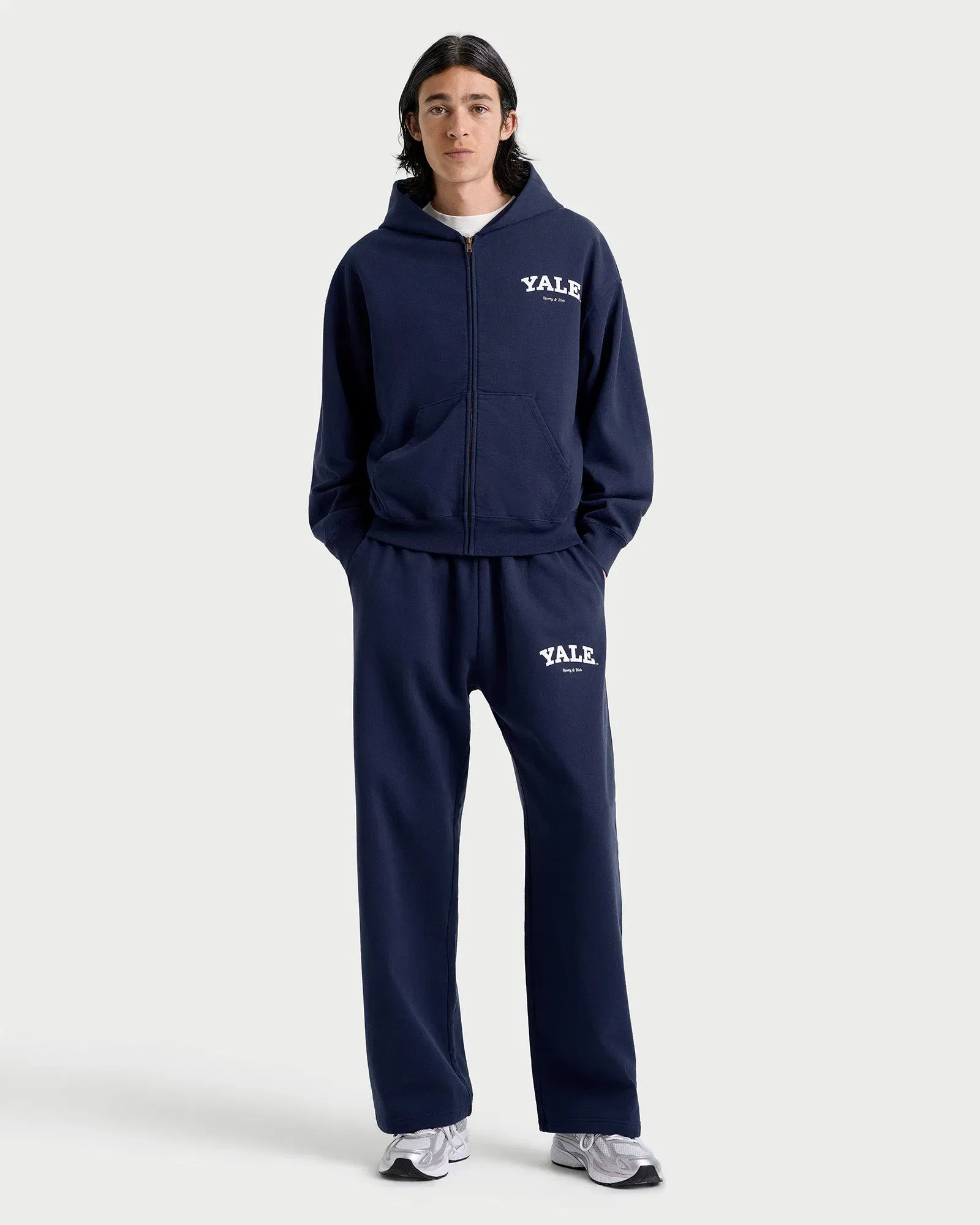 Yale Classic Zip Hoodie - Navy/White