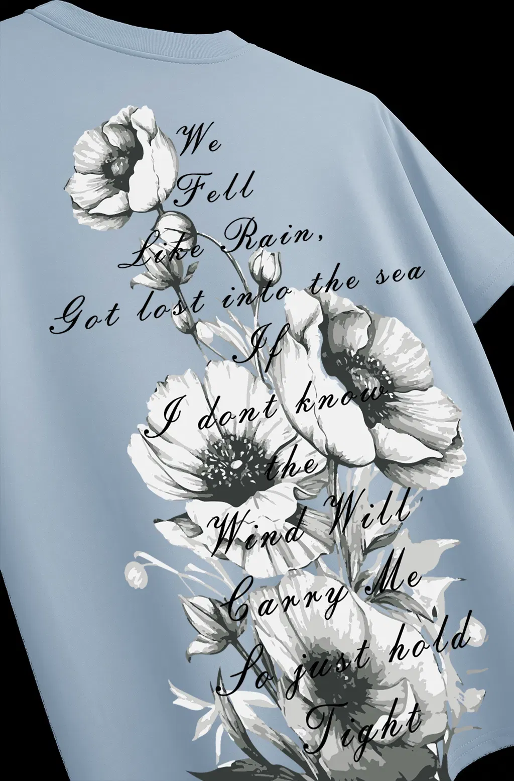 Blue Blossom Rain Flower T-Shirt