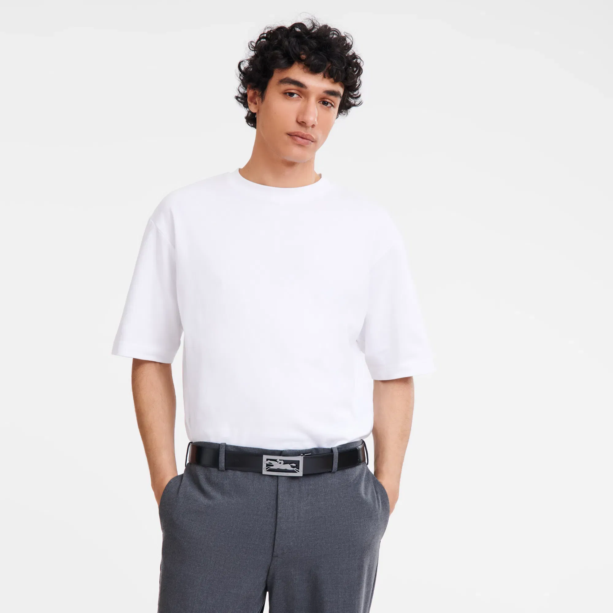 Longchamp Delta Box Men's belt Black/Navy