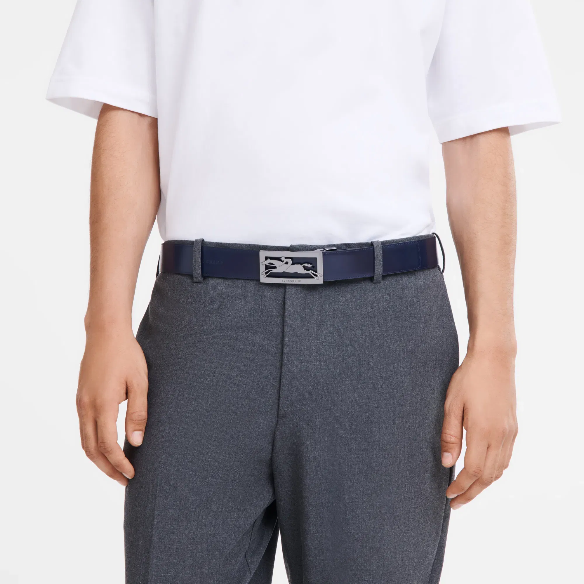 Longchamp Delta Box Men's belt Black/Navy