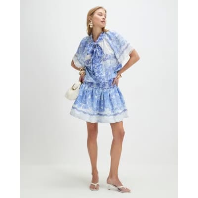 Blue Floral Rara Skirt