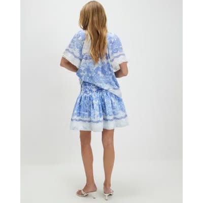 Blue Floral Rara Skirt