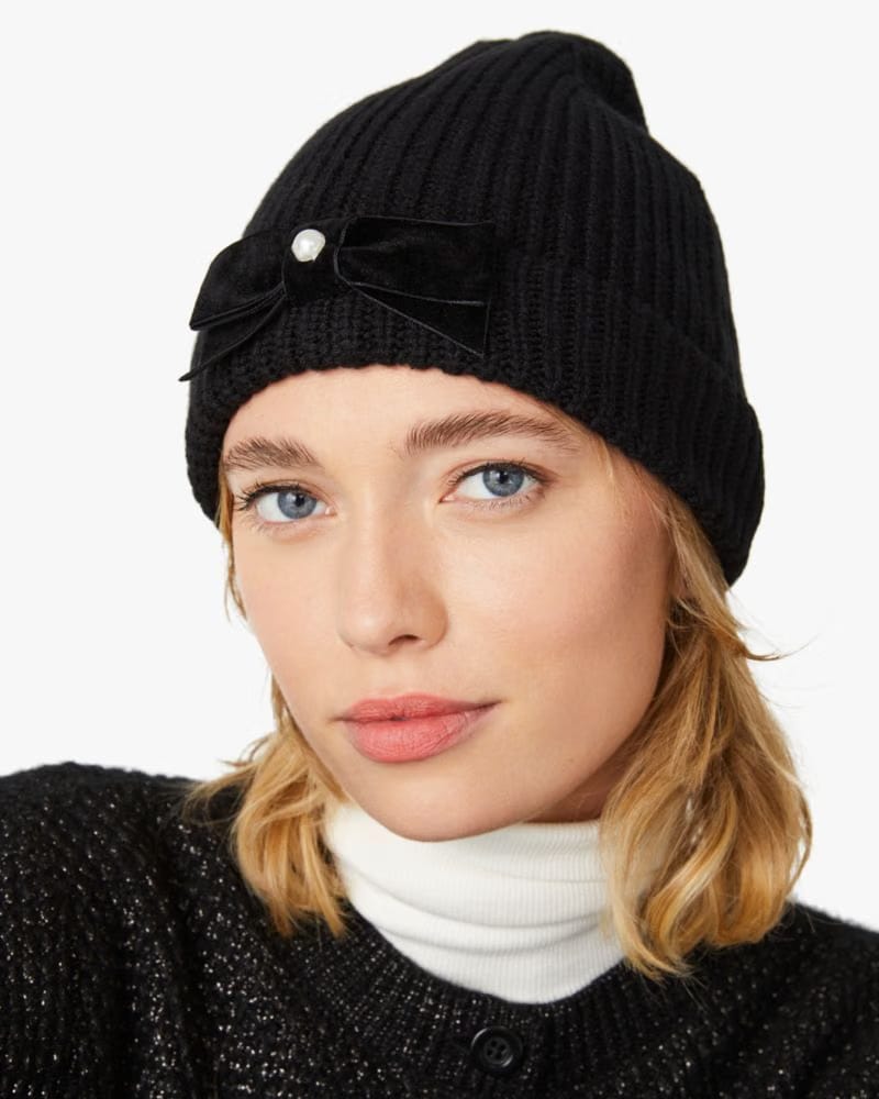 Velvet Bow Beanie