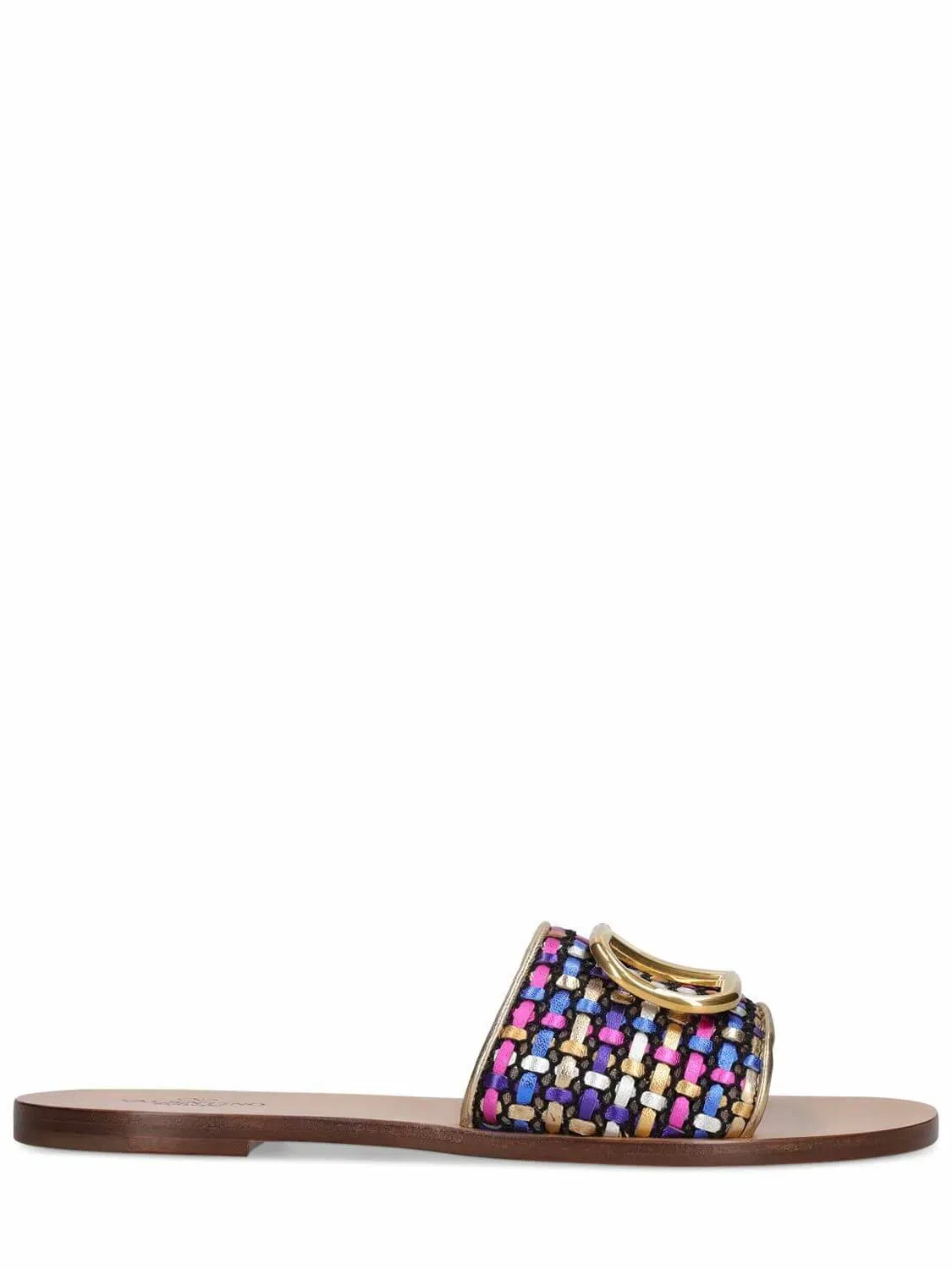 VALENTINO GARAVANI - 5mm Vlogo Cotton Flat Sandals