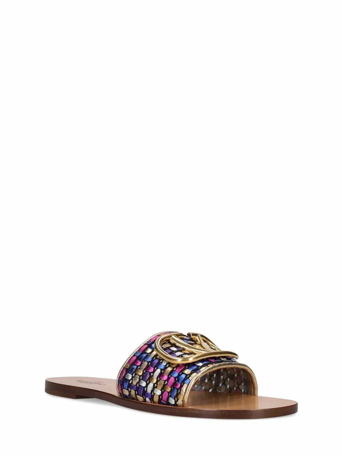 VALENTINO GARAVANI - 5mm Vlogo Cotton Flat Sandals