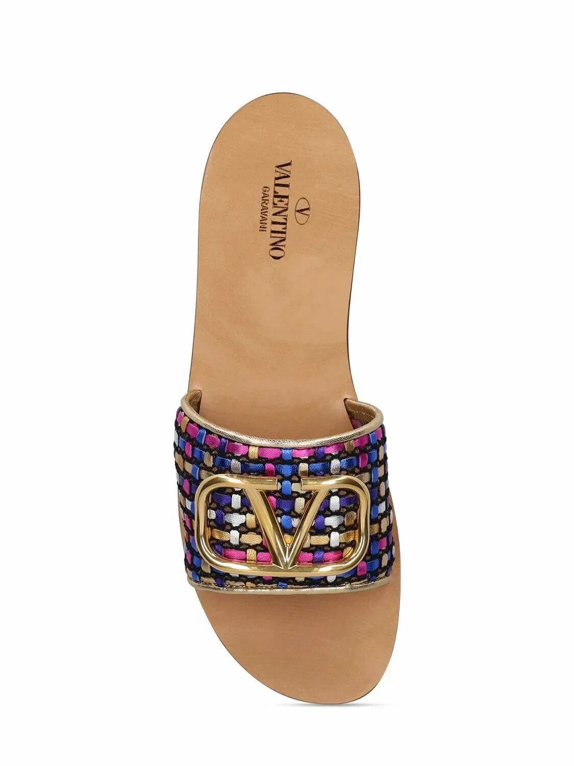 VALENTINO GARAVANI - 5mm Vlogo Cotton Flat Sandals