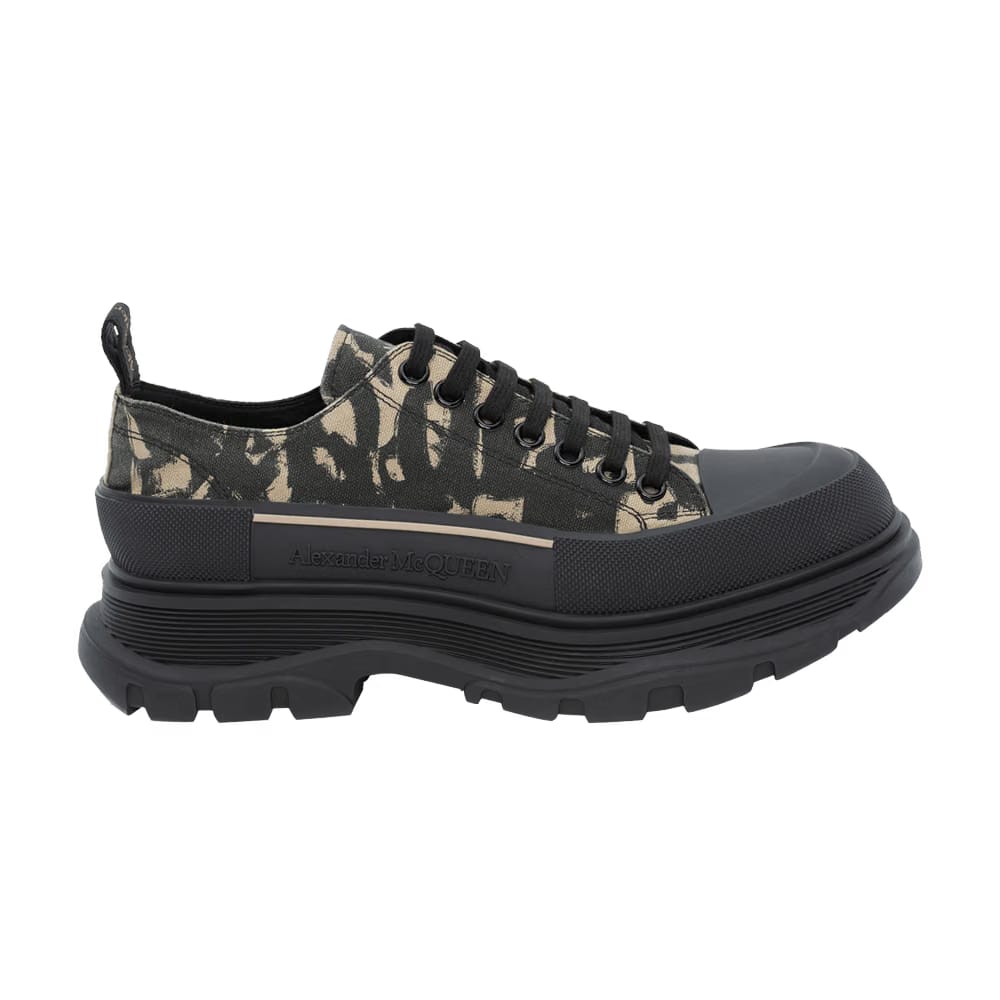 Alexander McQueen Tread Slick Lace-Up Graffiti - Black Beige