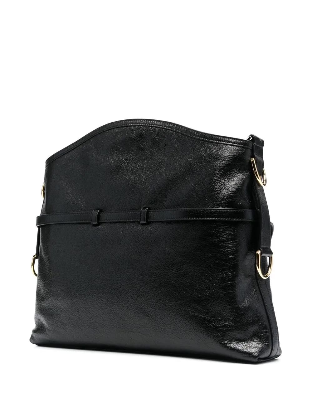 grained-leather shoulder bag