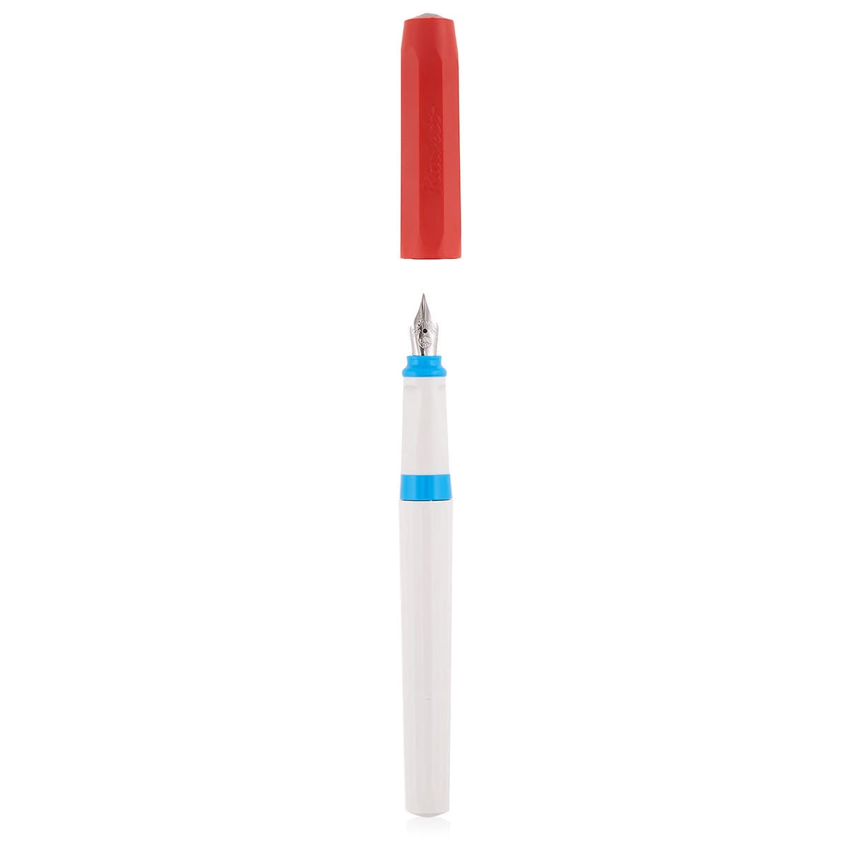 Kaweco Perkeo Retro Block Fine Nib Gray/Blue/Red Fountain Pen 10001826