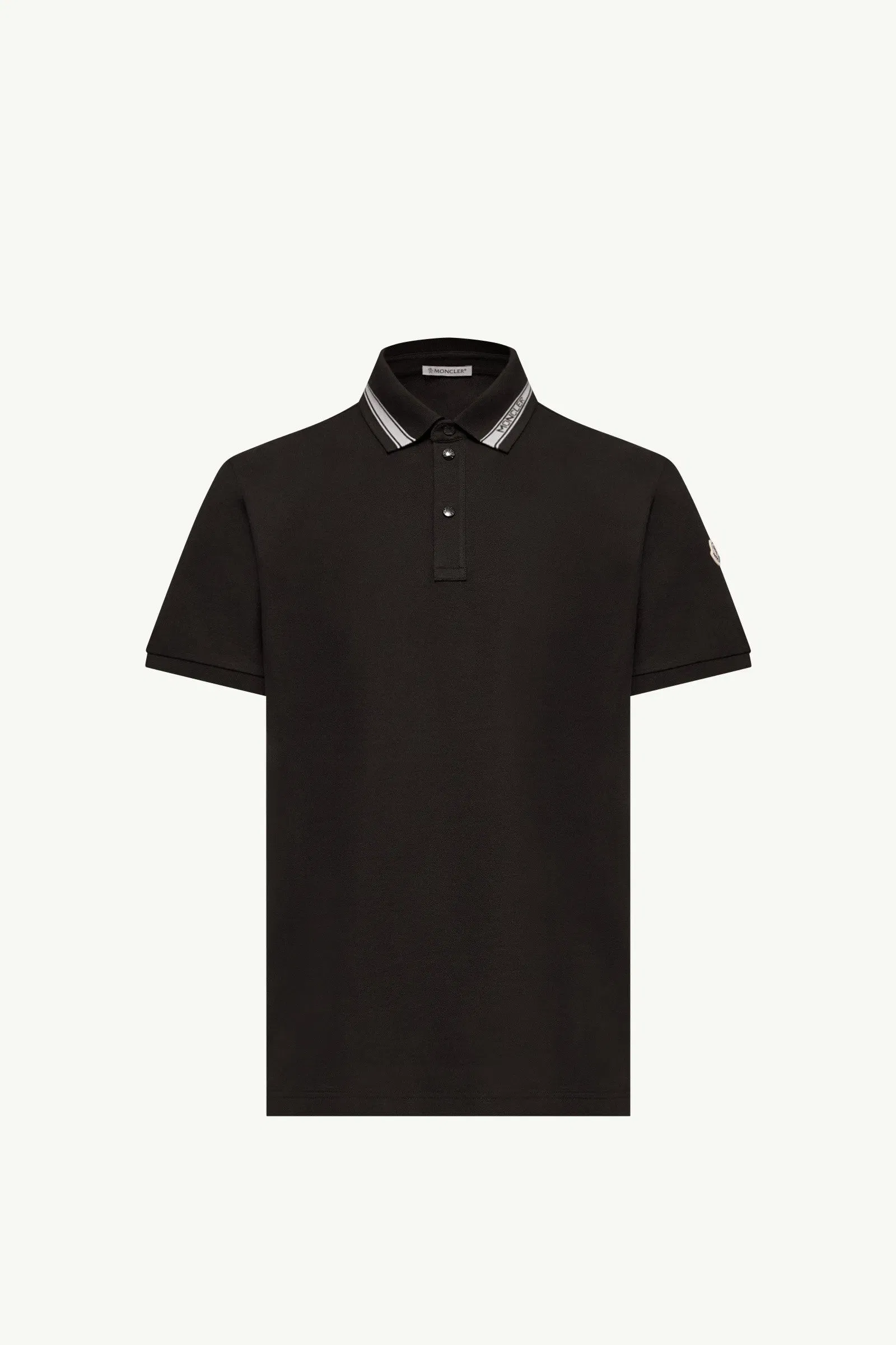 Moncler Cotton Piquet Polo Shirt Black Black