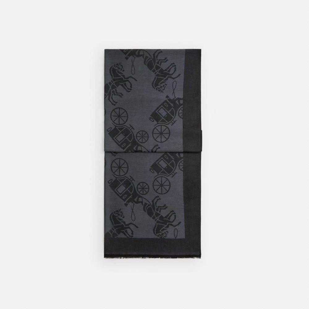 Coach Horse And Carriage Print Stole Black