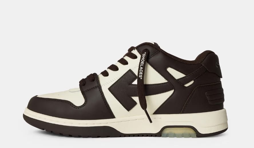 OFF WHITE Men's Out Of Office Classic Trainers, Trademark Branding 'White/Choc'