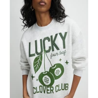 Grey Lucky Clover Sweatshirt