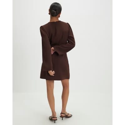 Petite Brown Snaffle Detail Mini Dress