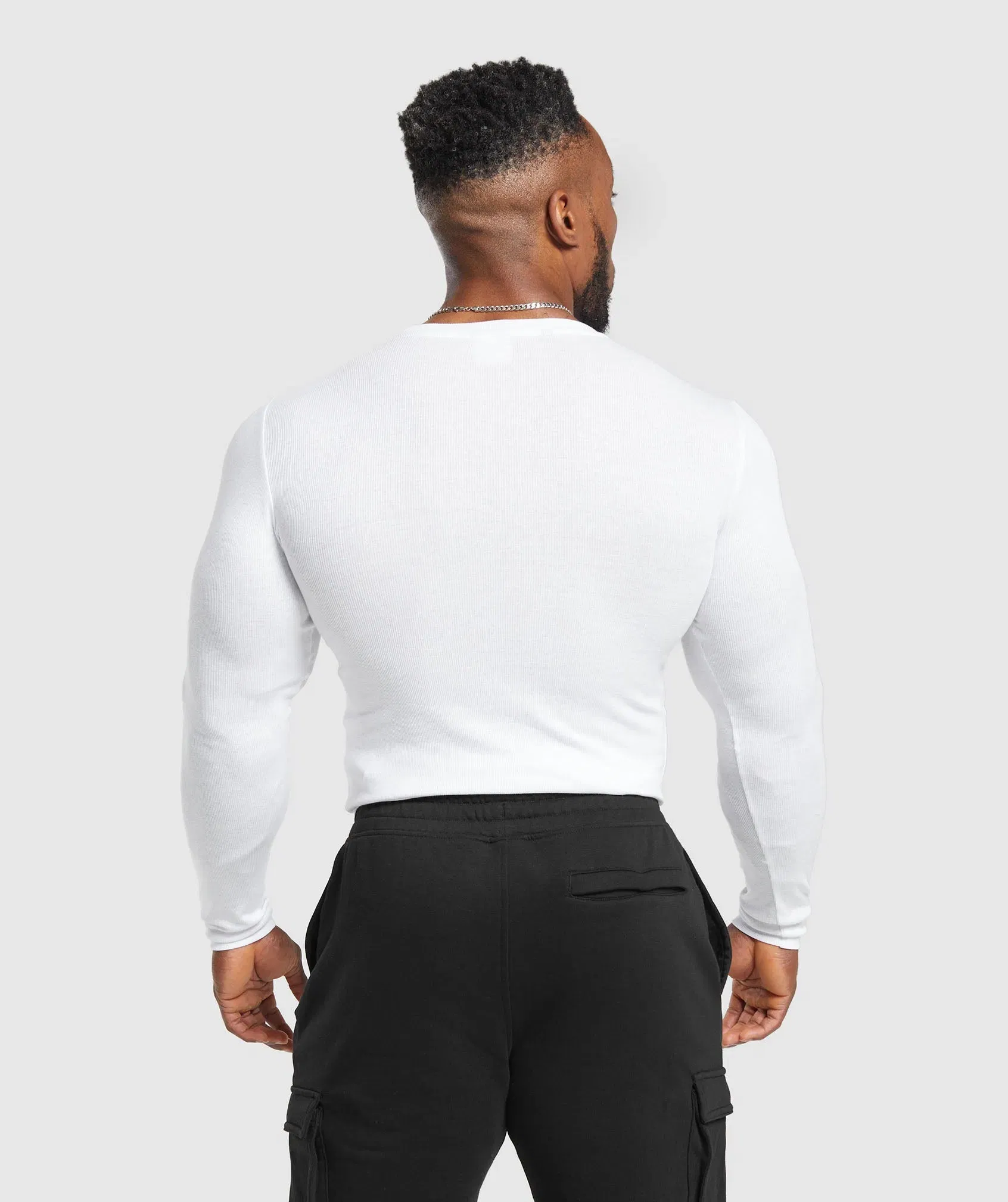 Gymshark Ribbed Long Sleeve T-Shirt - White