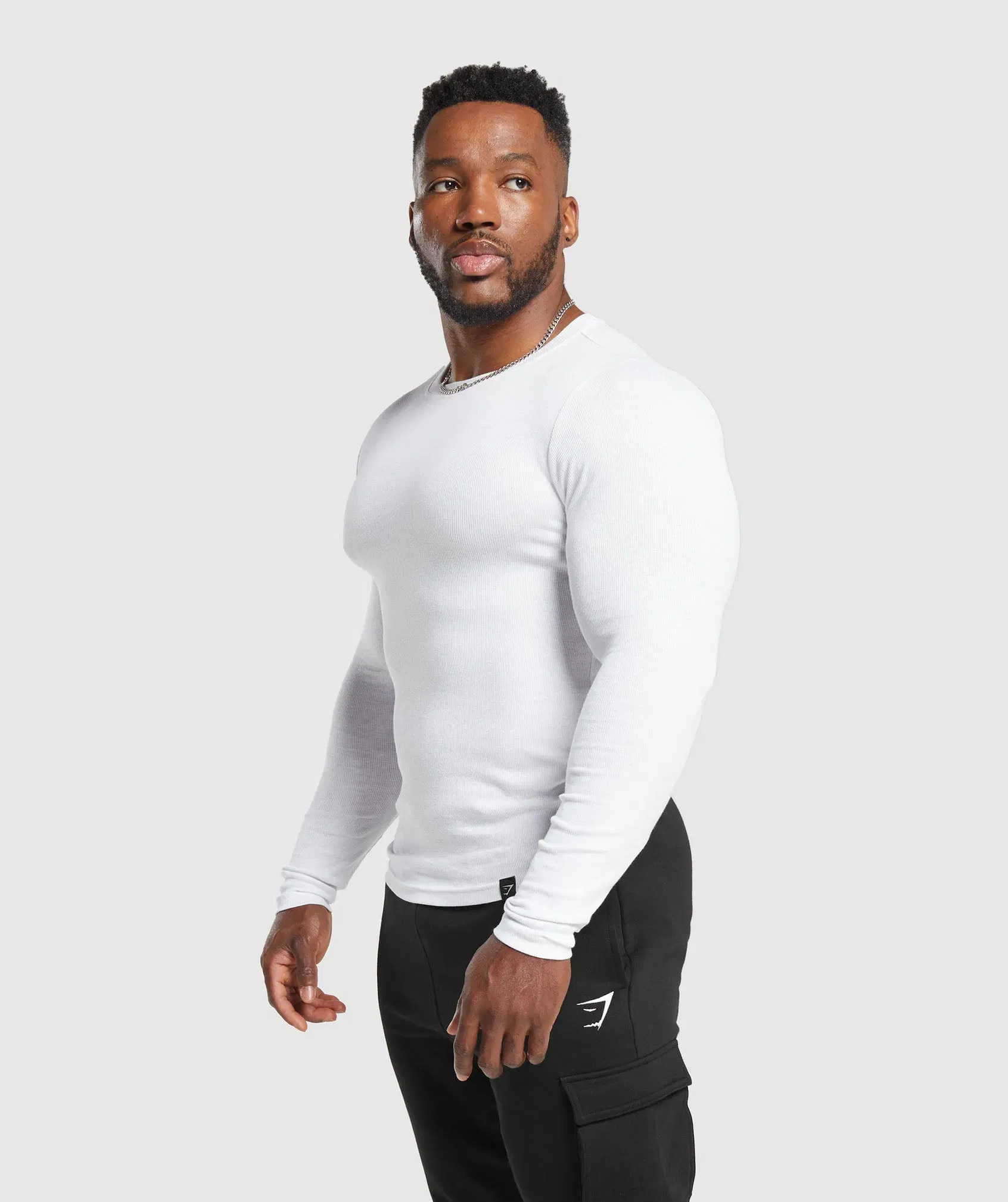 Gymshark Ribbed Long Sleeve T-Shirt - White