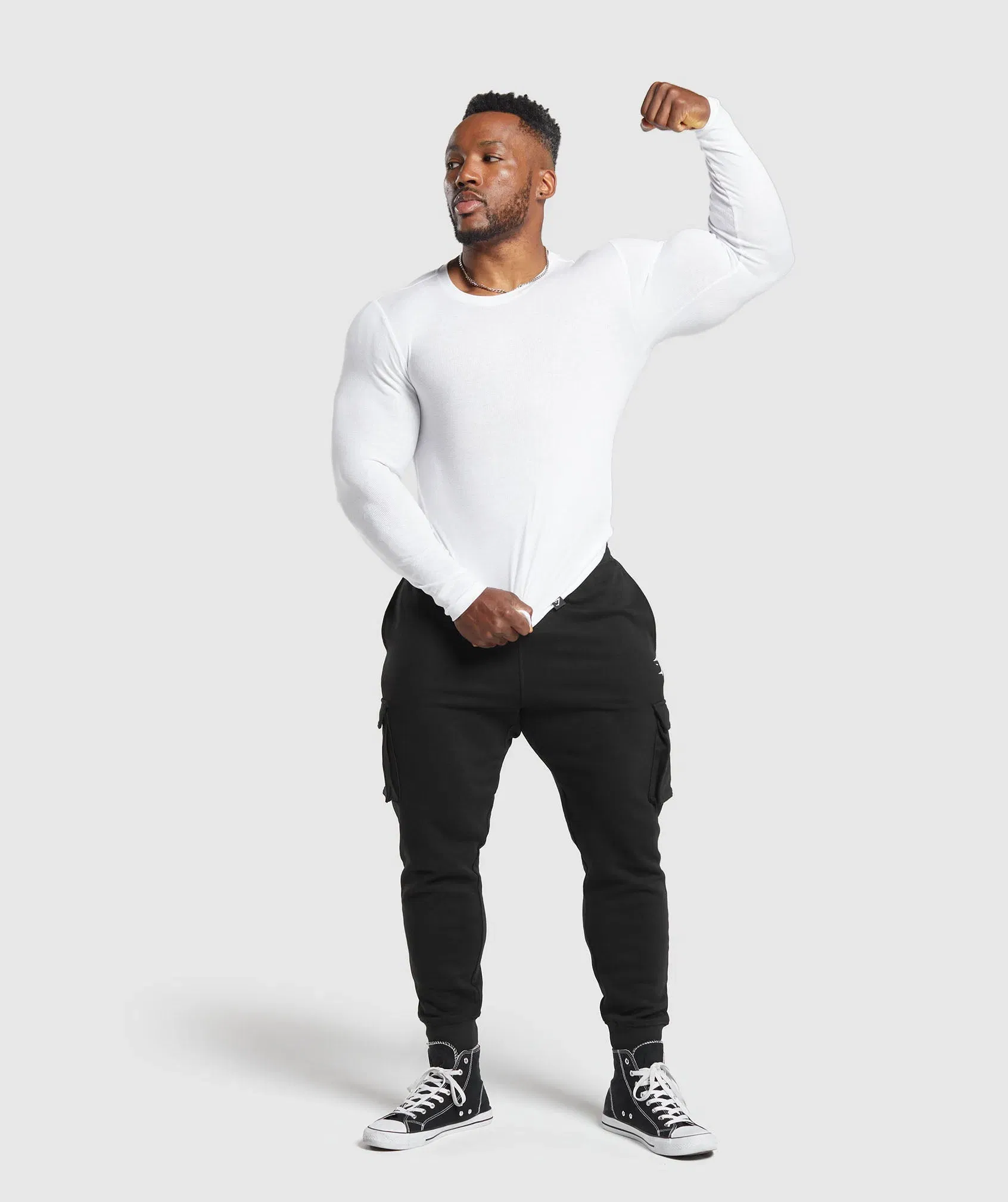 Gymshark Ribbed Long Sleeve T-Shirt - White