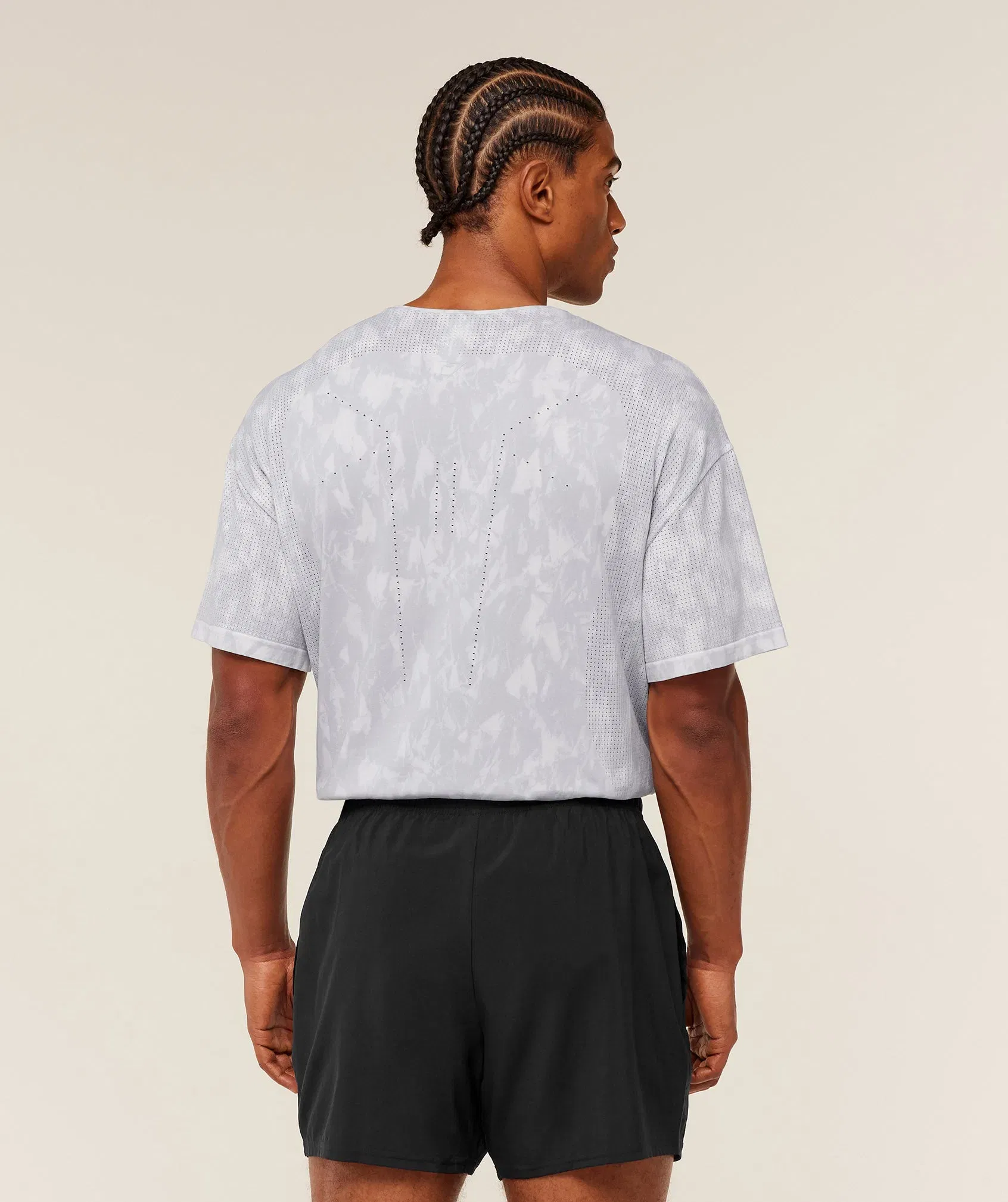 Gymshark Distance Seamless T-Shirt - Light Grey / Light Grey / ACID WASH